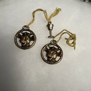 1950s Pair (2) Elsie the Cow Borden's Dairy Plastic Collectible Tokens Charms